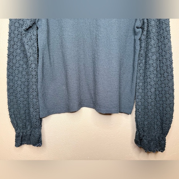 Madewell Texture & Thread Eyelet Mix Ruffle-Sleeve Top Sz Large Whimsigoth Boho - Picture 12 of 14